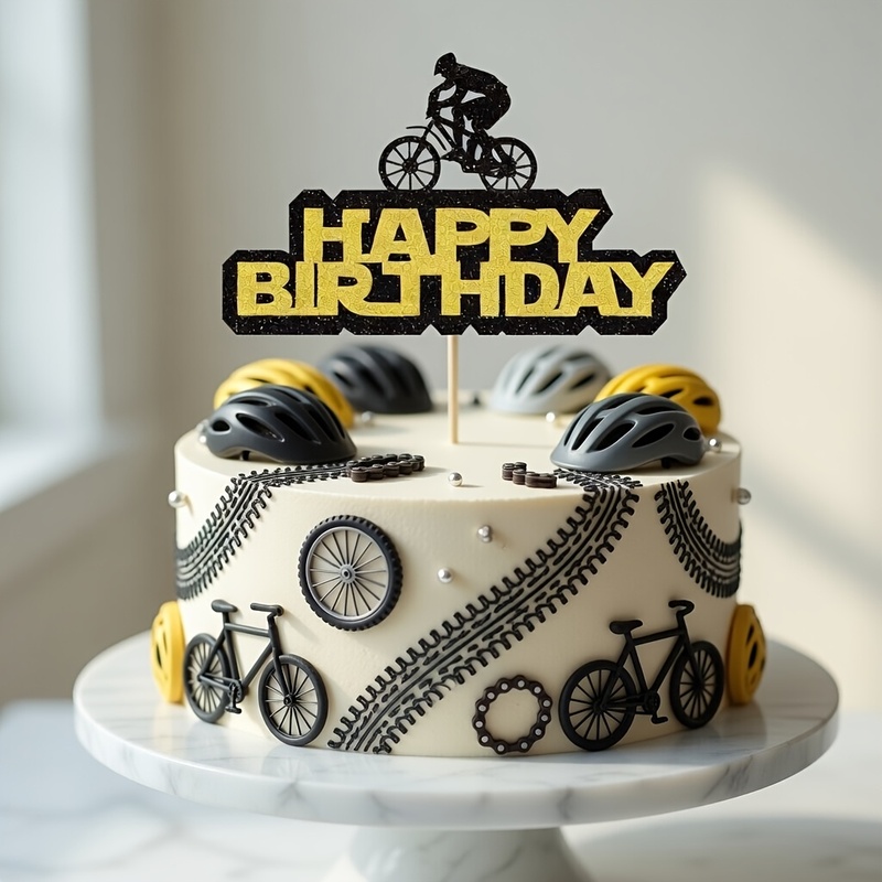 Mountain Biking Events - 1pc Mountain Bike Happy Birthday Cake